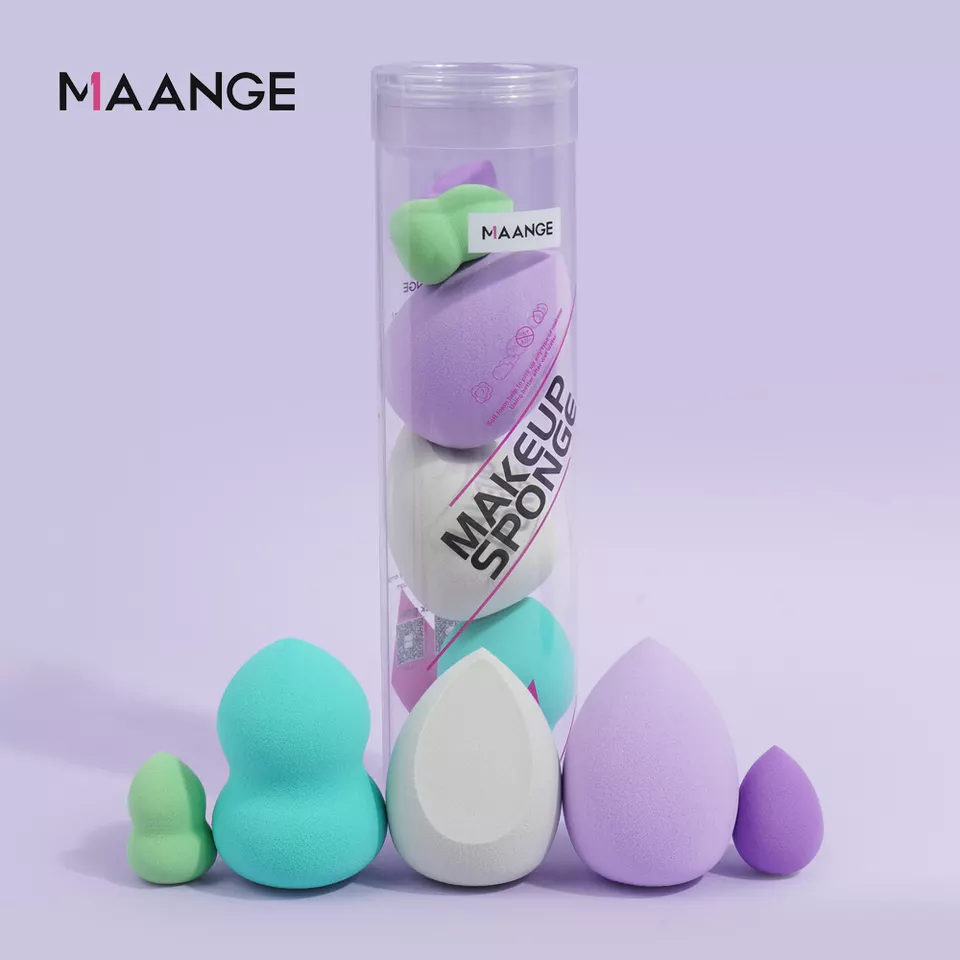 Maange 5pcs Makeup Puff Beauty Blender Sponge Mag51070-Purple