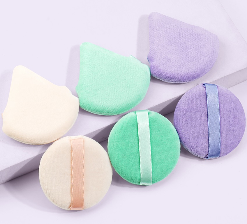 Maange 6pcs Reusable Soft Triangle And Round Velvet Powder Puff Mini Face Makeup Washable Sponge Mag51156-6