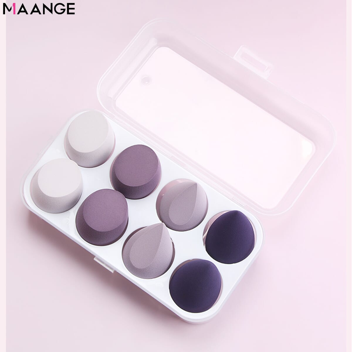 Maange 8pcs Water Drop Shape Cosmetic Powder Sponge Puff With Box
