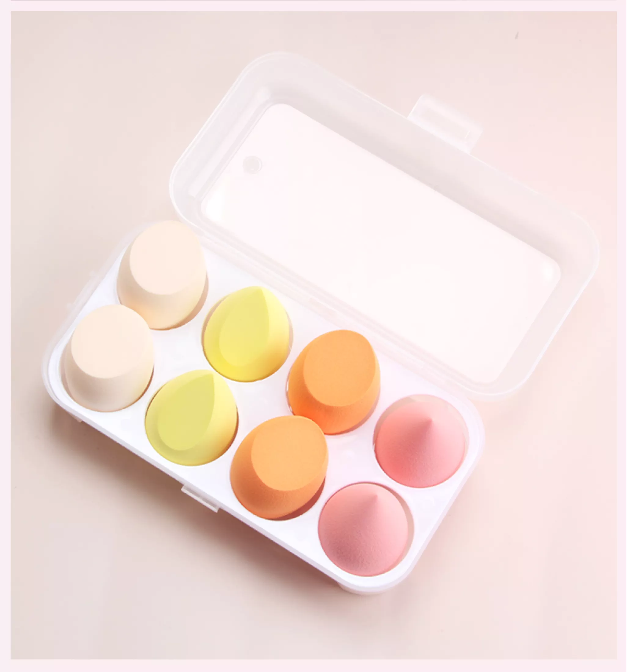 Maange 8pcs Water Drop Shape Cosmetic Powder Sponge Puff With Box