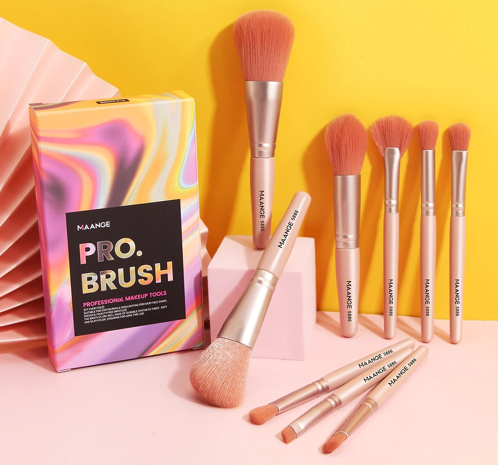 Maange 9pcs Professional Makeup Brushes Set Foundation Powder Eyeshadow Blending Blush Make Up Brush Beauty Cosmetic Tools Mag 5886fszh