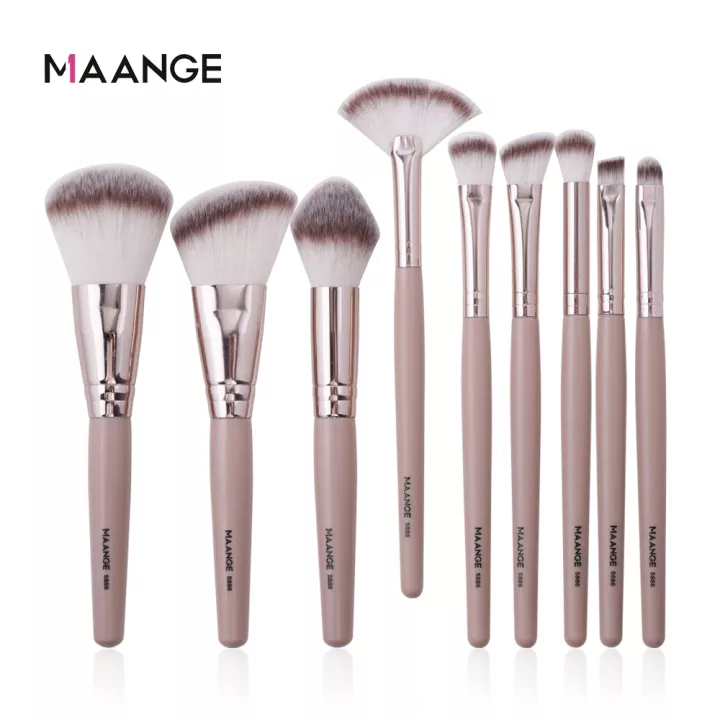 Maange 9pcs Professional Makeup Brushes Set Foundation Powder Eyeshadow Blending Blush Make Up Brush Beauty Cosmetic Tools Mag 5886fszh