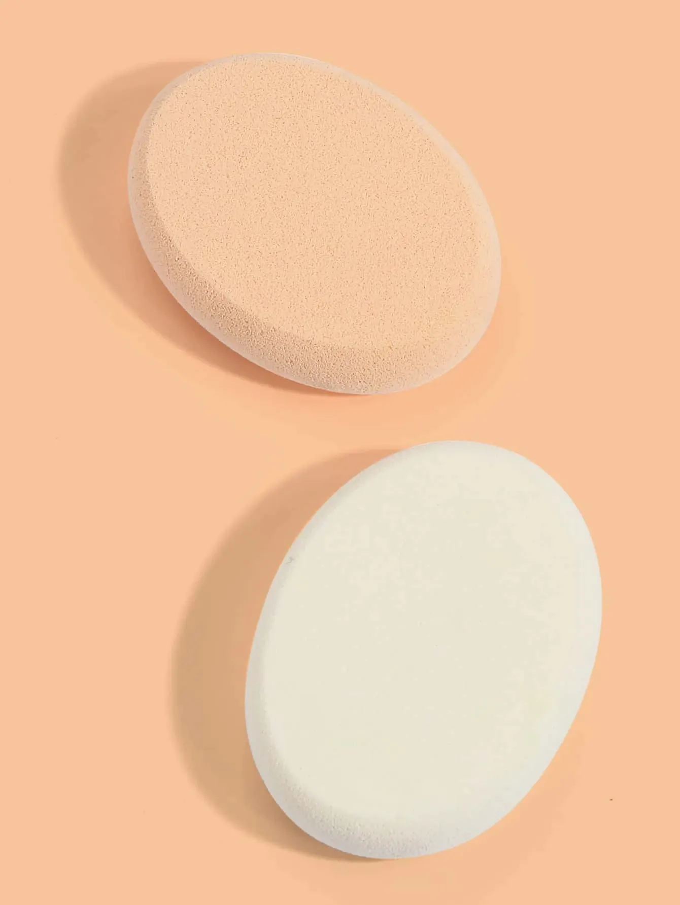 Maange 2pcs Flat Oval Buffed Makeup Sponge Beauty Face Primer Compact Powder Puff, Blender Sponge, Sensitive And All Skin Types Mag51034