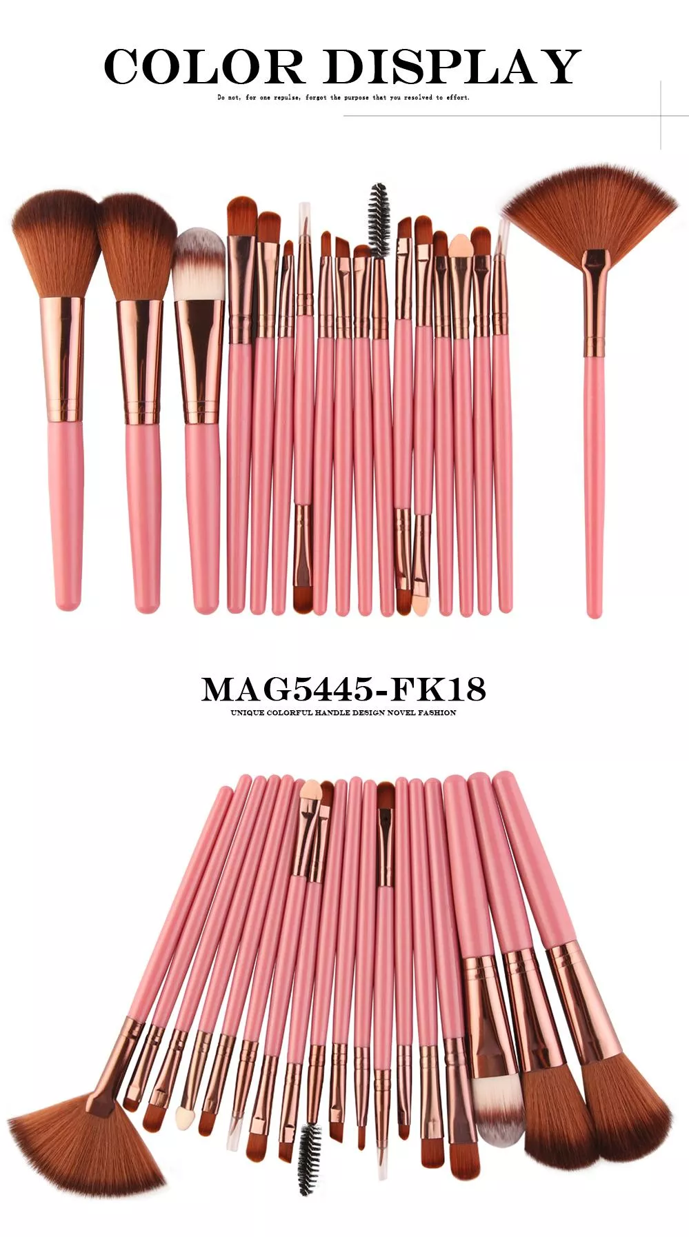 Maange 18pcs Make Up Brush Set With Cosmetic Powder Eye Shadow Foundation Blush Blending Beauty Mag5445fk