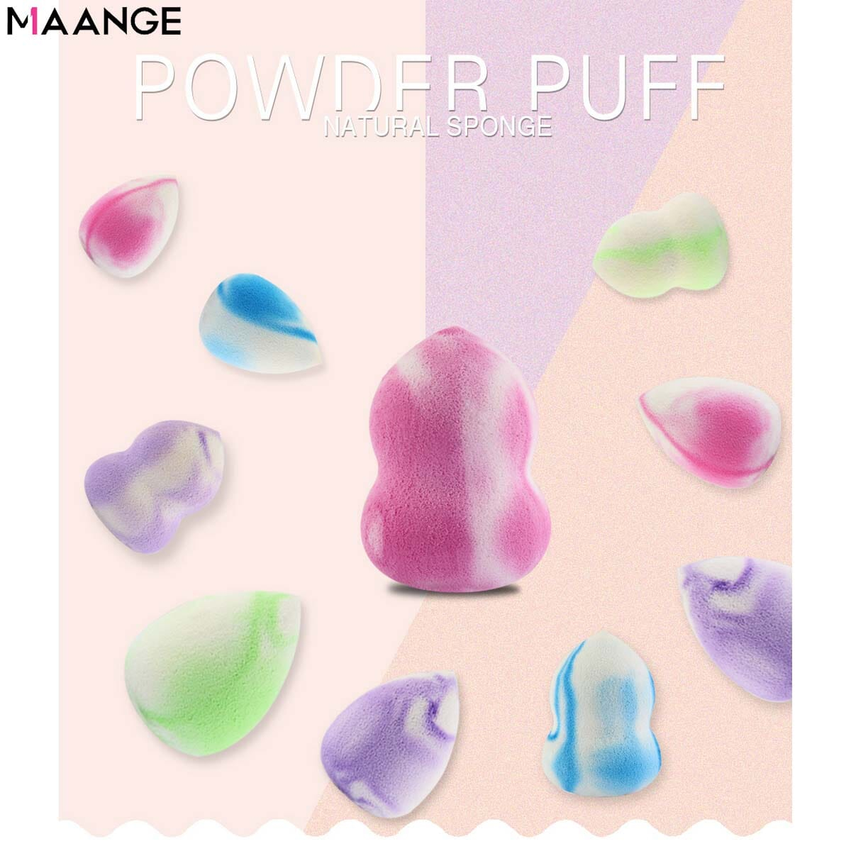 Maange 10pcs Smooth Face Makeup Sponge Mag 5480
