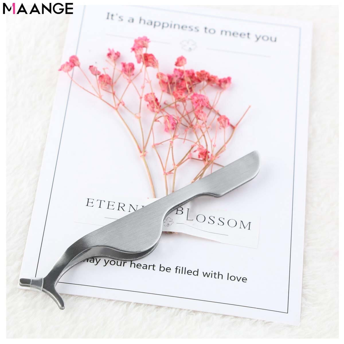 Maange 1pc False Eyelash Applicator Tweezers Makeup Tools