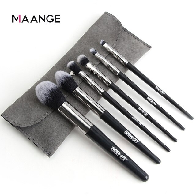 Maange 6pcs Makeup Brushes Set With Case Mag5728sb
