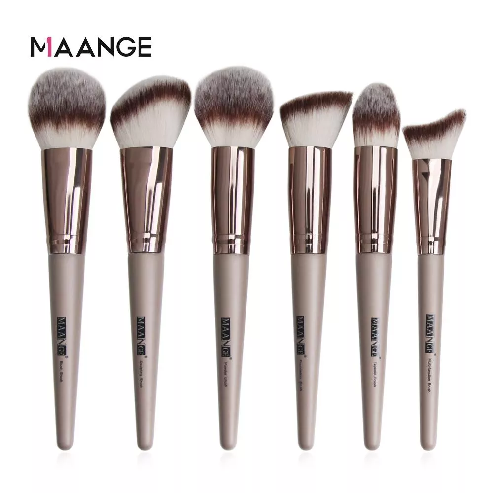 Maange 6pcs Big Soft Face Makeup Brush Beauty Painting Powder Blush Highlighter Bronzer Make Up Brush Mag5805j