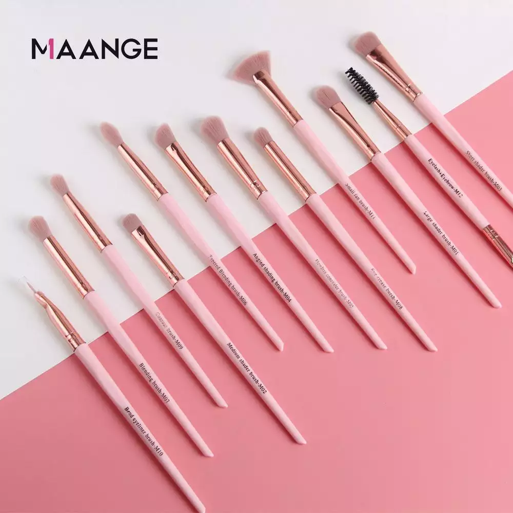Maange 12pcs Make Up Brush Eye Brush Eyeshadow Eyeliner Brush Set