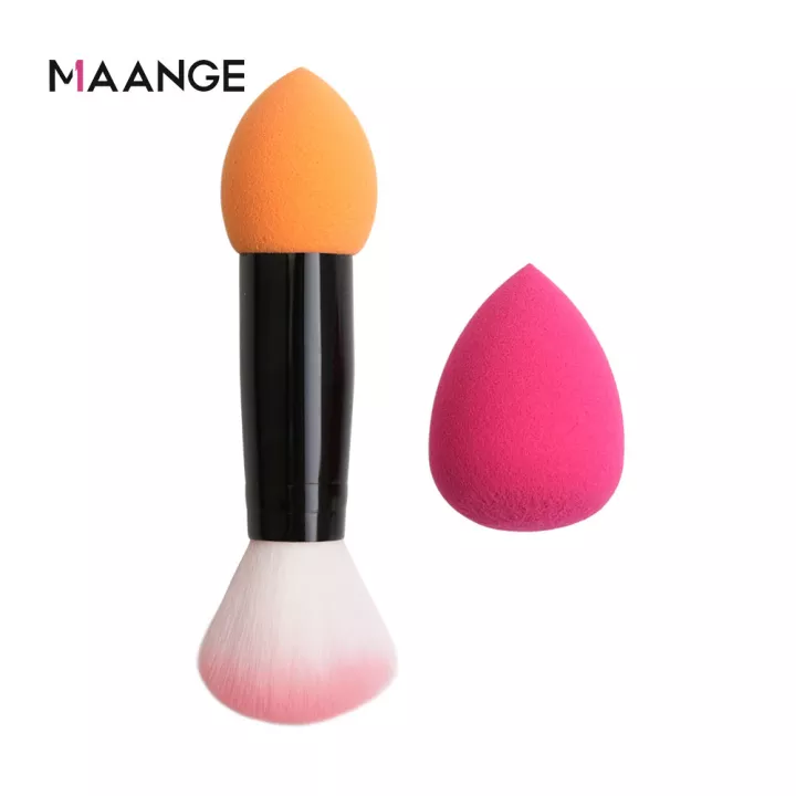 Maange New Make Up Blender Foundation Puff 2 In 1 Sponges With Brush