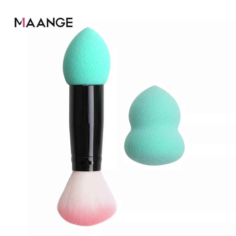 Maange New Make Up Blender Foundation Puff 2 In 1 Sponges With Brush