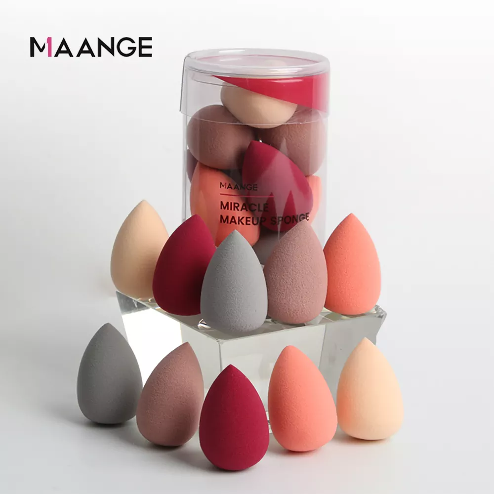 Maange 10pc/box Soft Makeup Sponge Puff Cosmetic Puff For Foundation Make Up