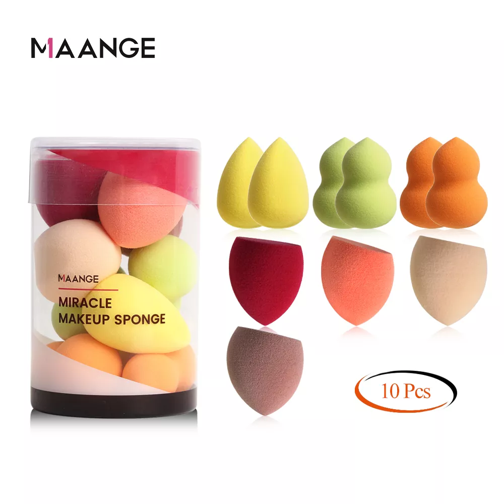 Maange 10pc/box Soft Makeup Sponge Puff Cosmetic Puff For Foundation Make Up