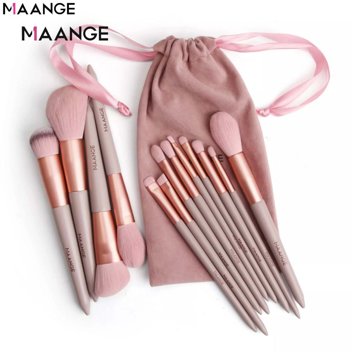 Maange 13pcs Makeup Brushes Set Eye Shadows Powder Foundation Cosmetics Beauty Soft Hair Contour Brush With Bag Mag 5877