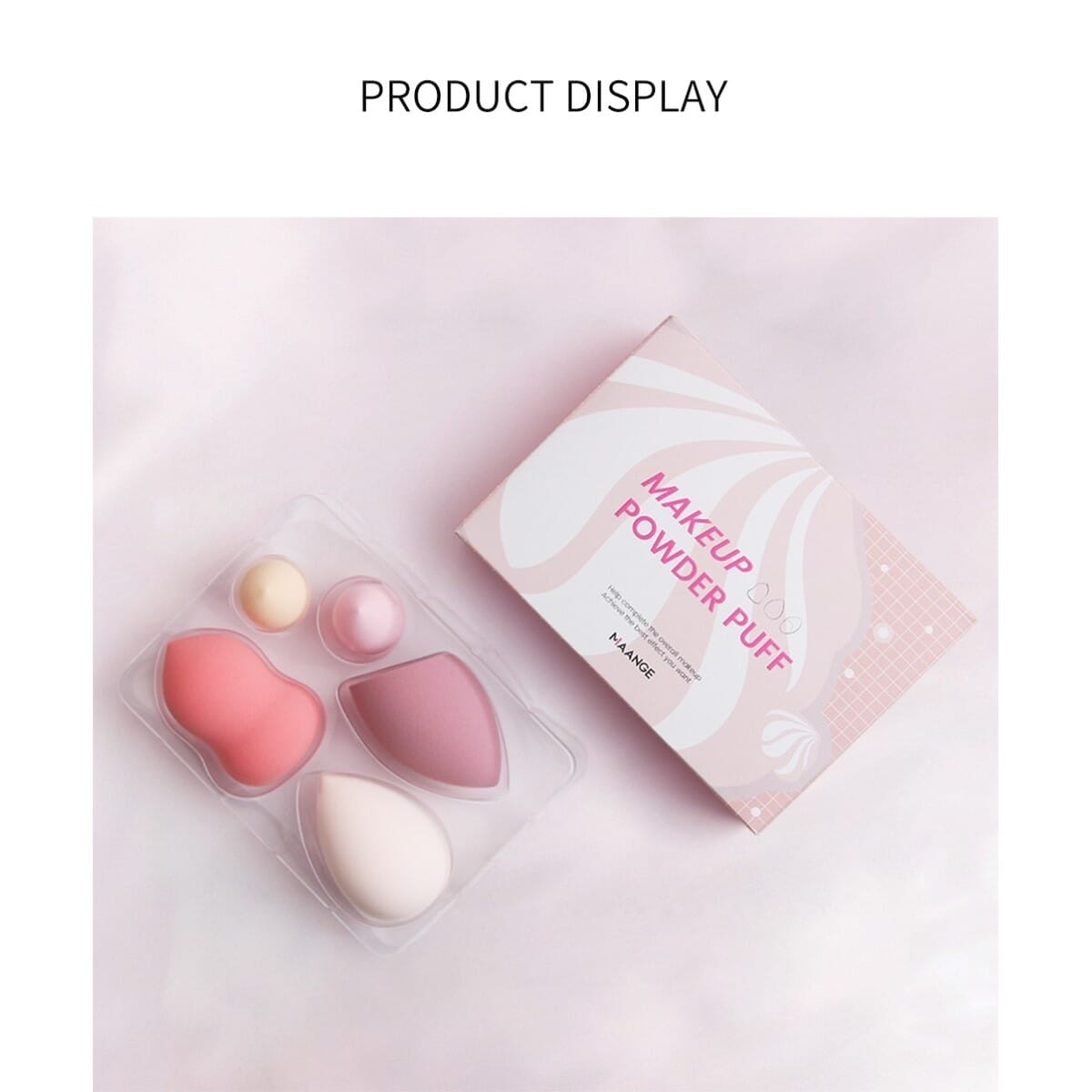 Maange 5pcs Makeup Sponge Blending Foundation Wet/dry Face Cosmetic Puff