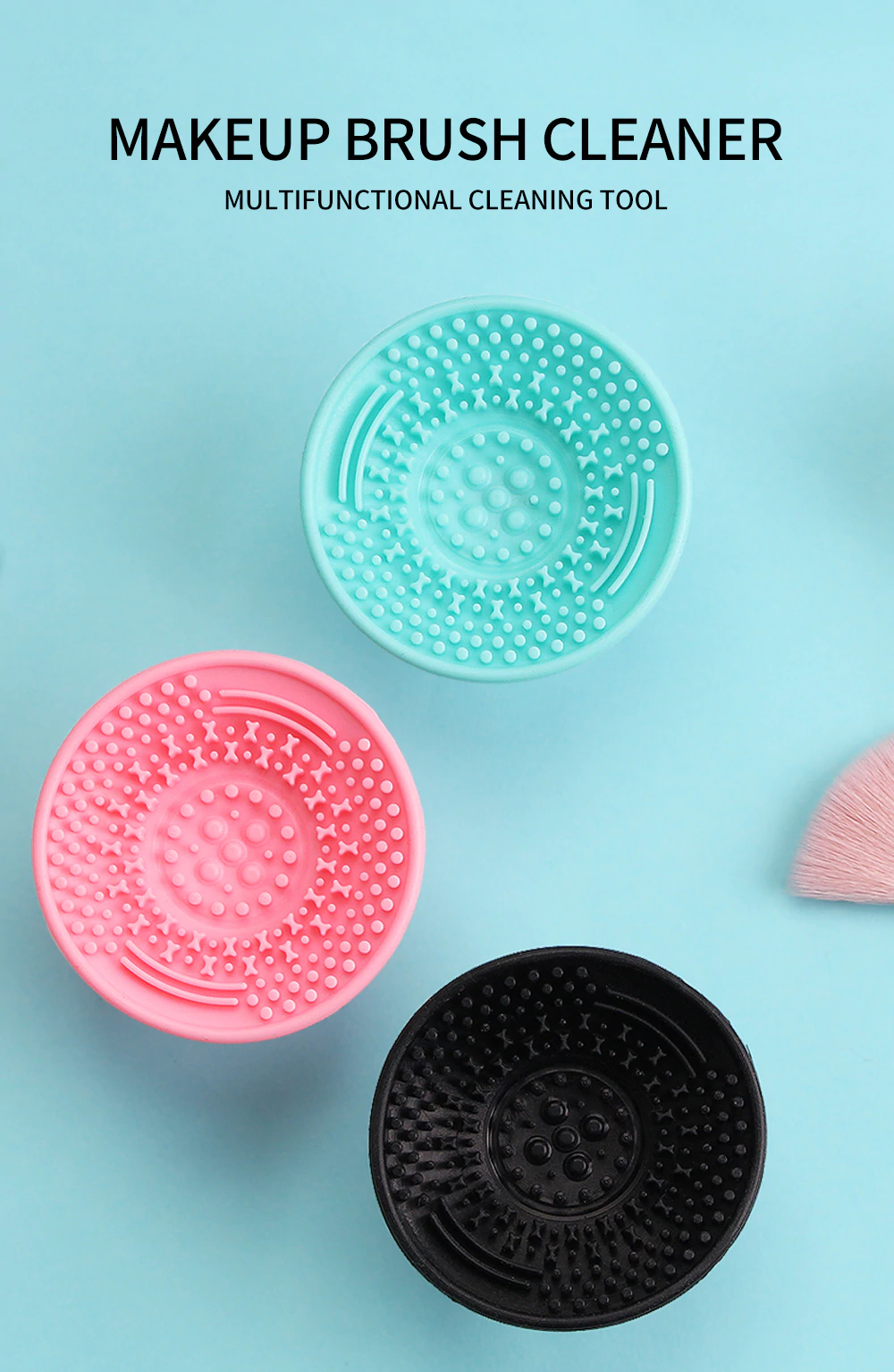 Maange 1pc Silicone Makeup Brush Cleaner Pad Sucker Cosmetic Cleaning Mat Washing Scrubber Board Universal Make Up Tool Mag 5945h