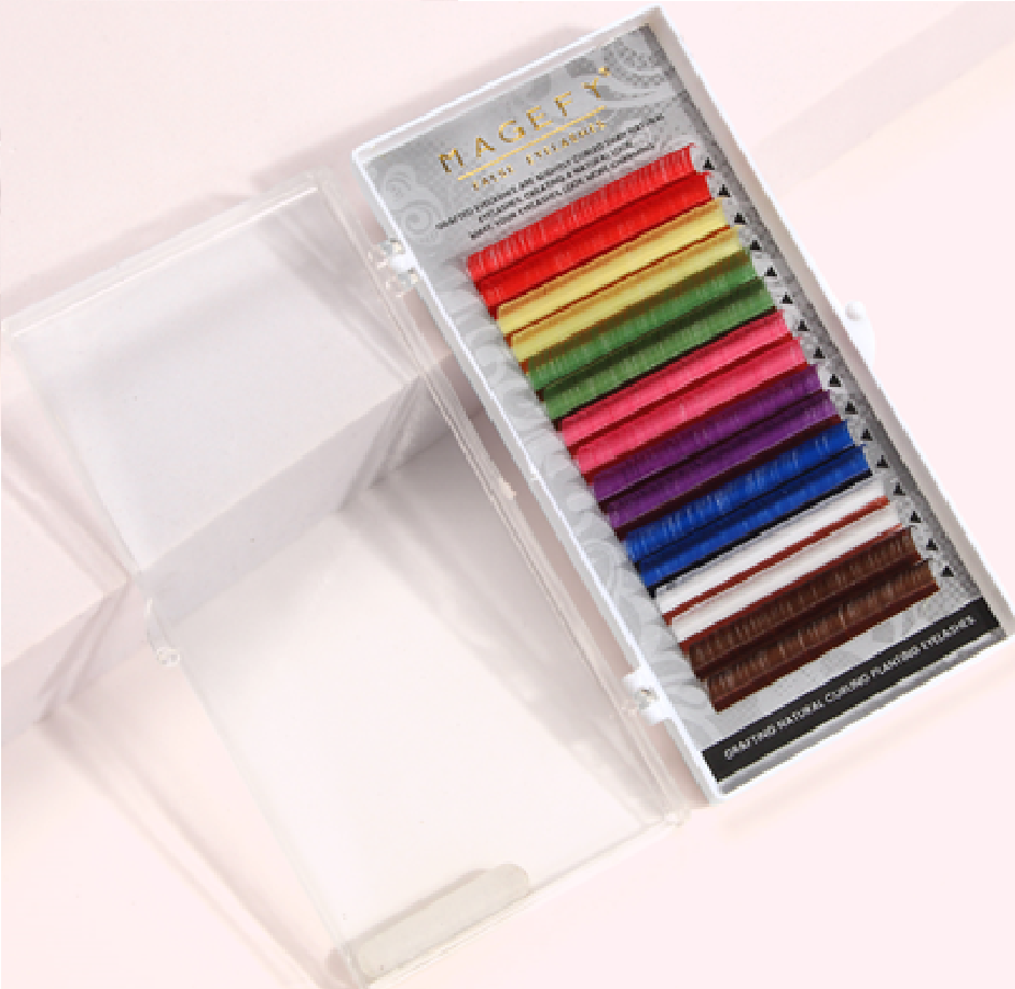 Maange Magefy 0.07c-11mm Mixed Colored Eyelashes Extension Individual Premium Mink Soft False Eyelashes Mgy7168