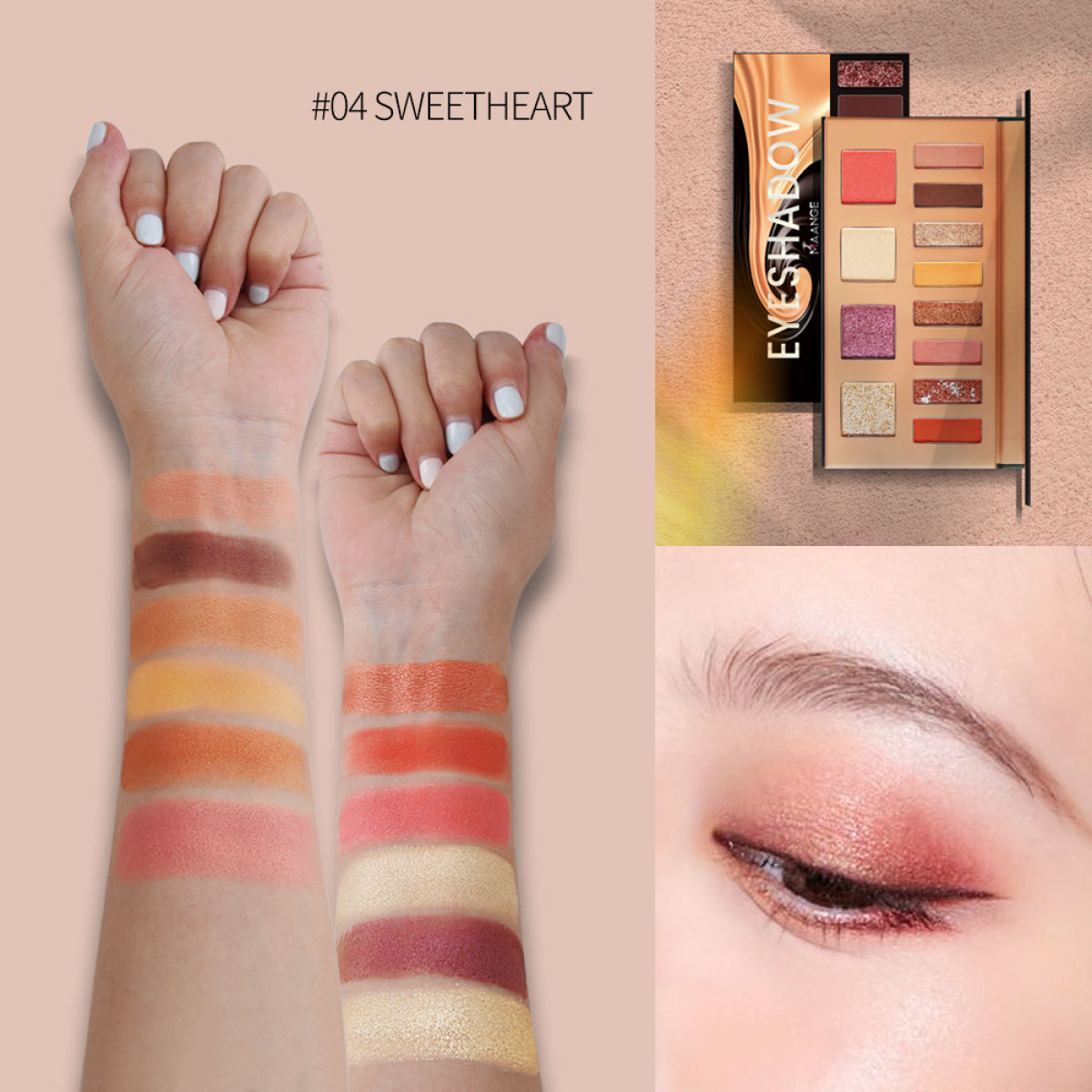 Maange 12 Color Eyeshadow Shimmer Nude Glitter Eyeshadow Palette