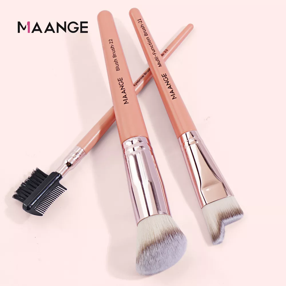 Maange 3pcs Foundation Concealer Blush Eyelash Comb Makeup Brush Set Mag51151rj-3
