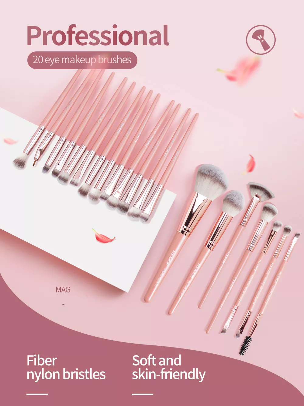 Maange 20pcs Professional Makeup Brushes Set Mag5748rj