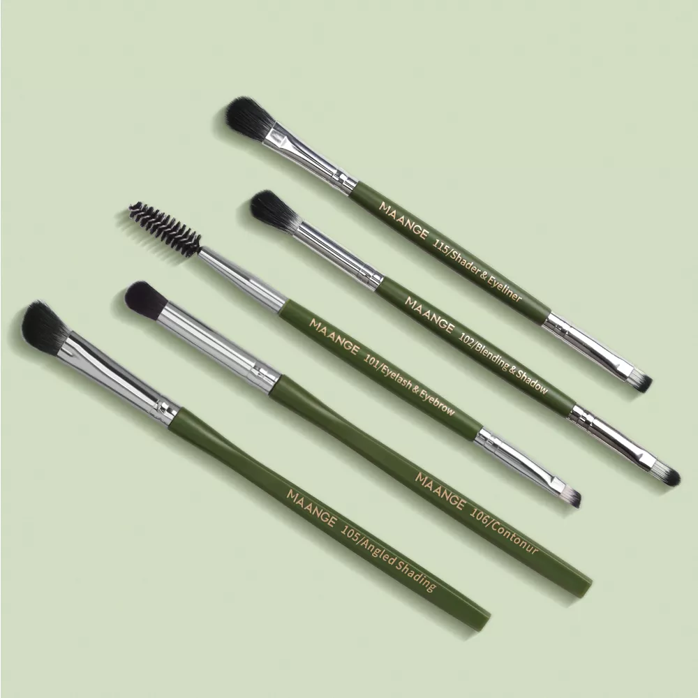  Maange 5pcs Makeup Brushes Set Eyeshadow Blender Brush Tool Green