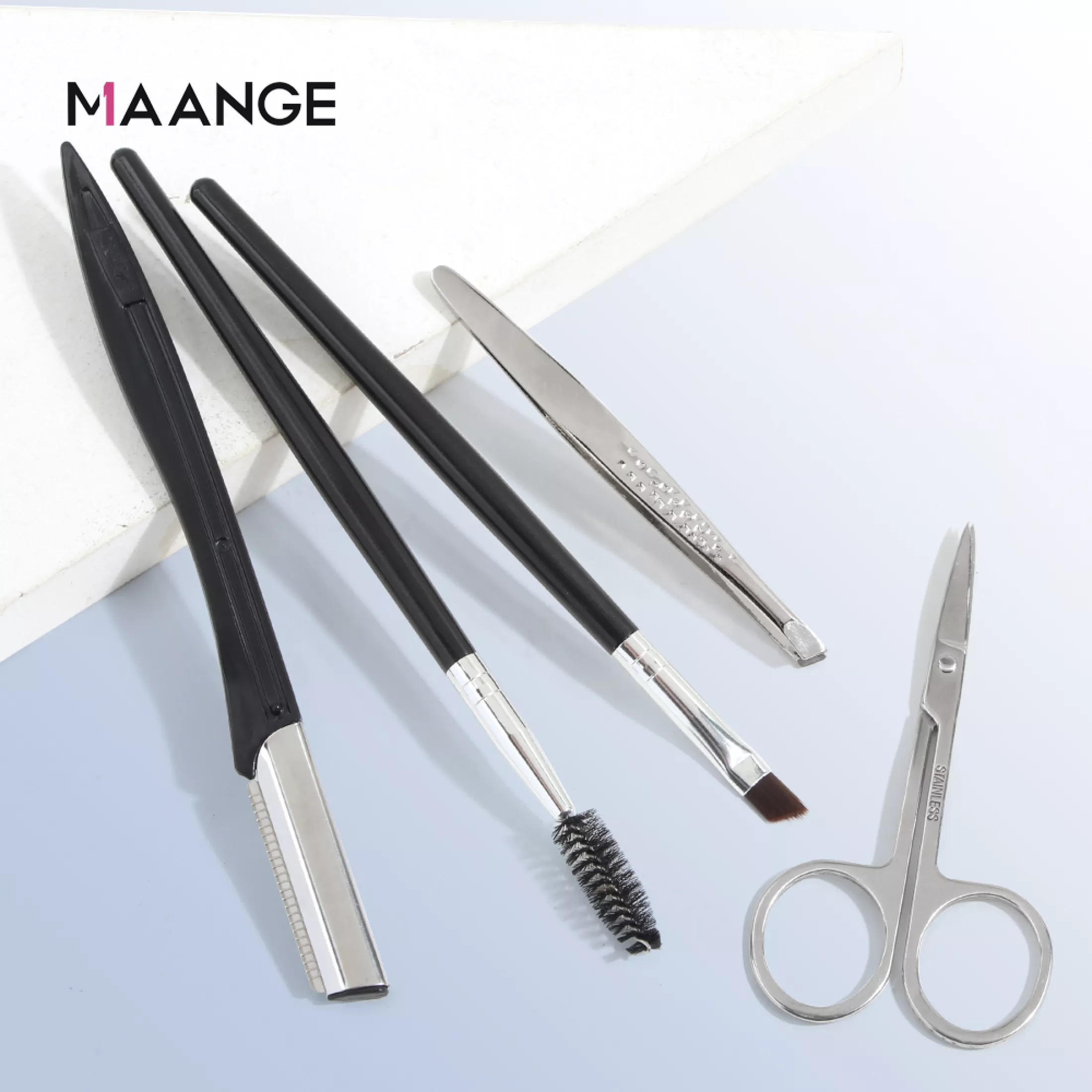 Maange Eyebrow Trimmer 5pcs Set Eyebrow Brush Eyebrow Comb Thrush Tool