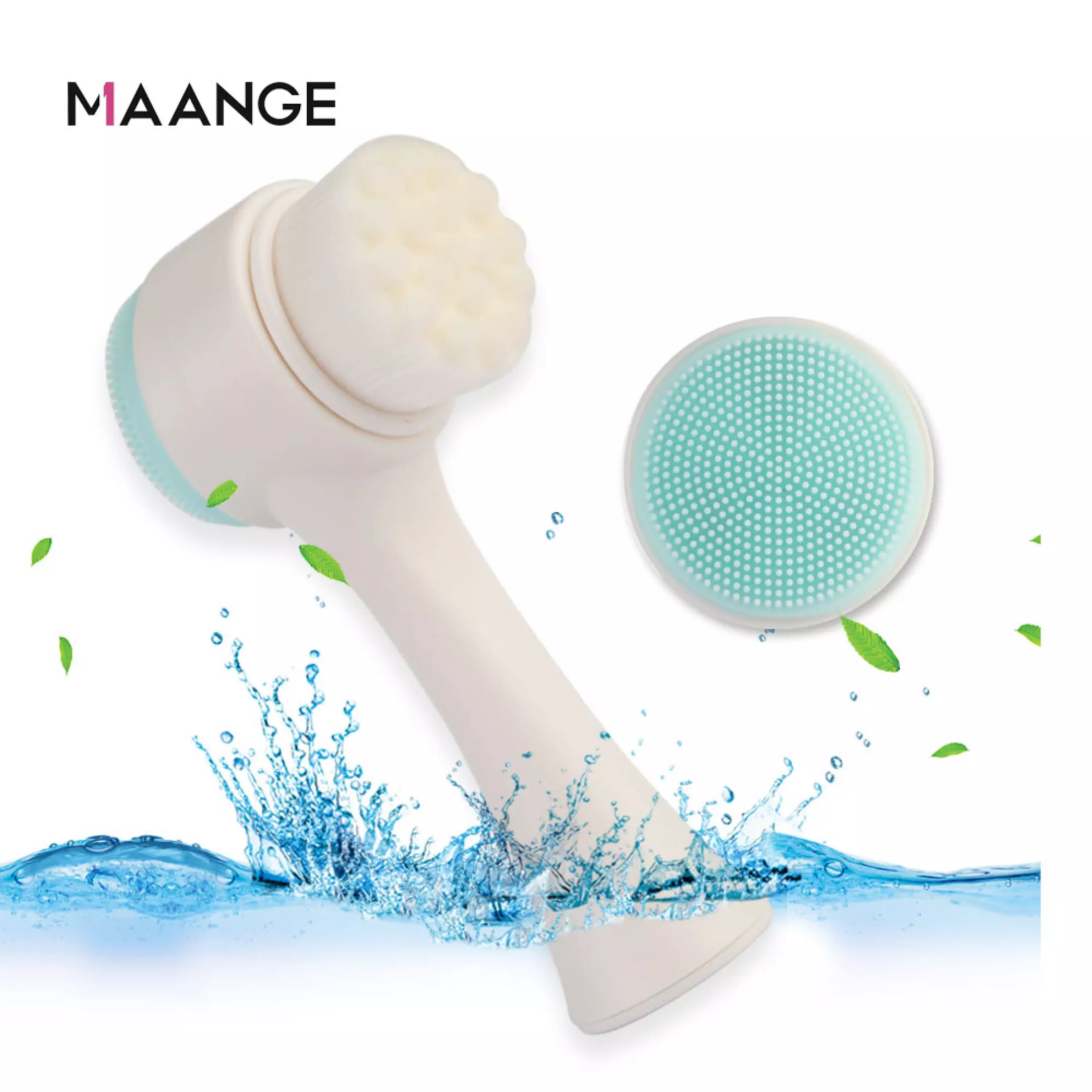 Maange Double Side Manual Facial Cleanser Cleaner Brush Comfort Soft Skin Care Tool