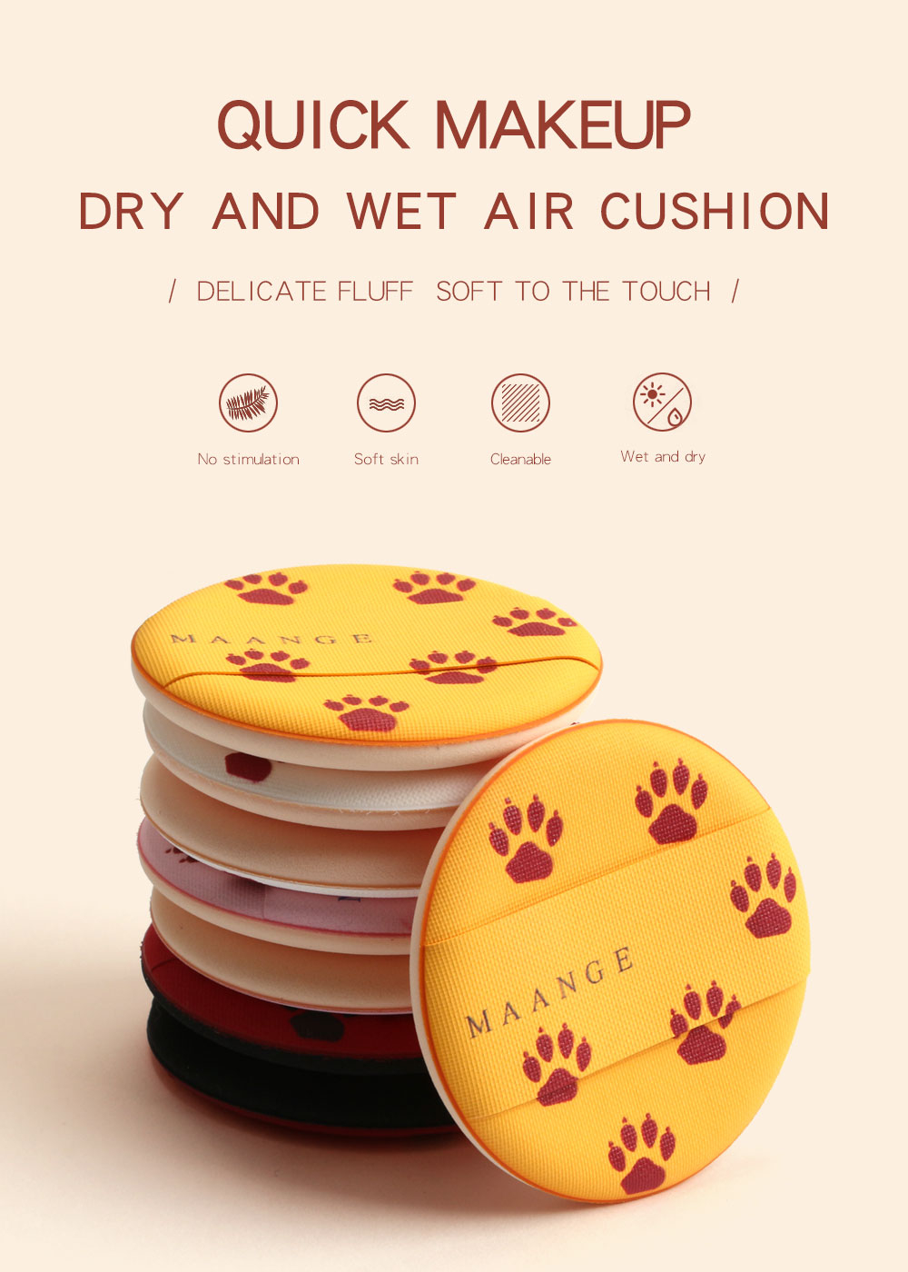 Maange 8pcs Make Up Sponge Blending Face Cosmetic Puff