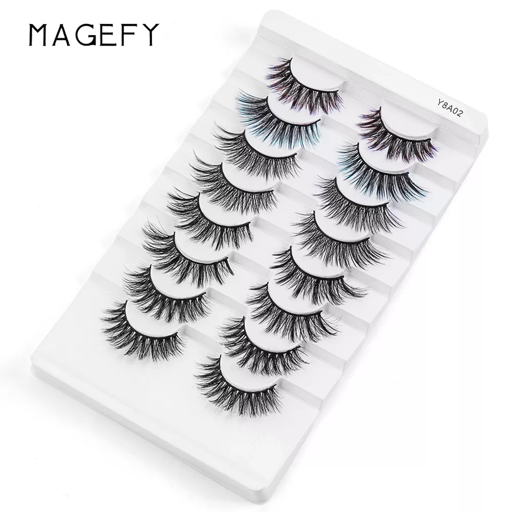 Maange Magefy 8 Pairs Eyelashes 3d Natural False Eyelashes Soft Thick 8 Styles Lashes Mgy7148-8f
