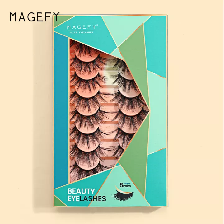 Maange Magefy 8 Pairs Fluffy 3d Faux Mink Strip False Eyelashes Mgy7258-3d06