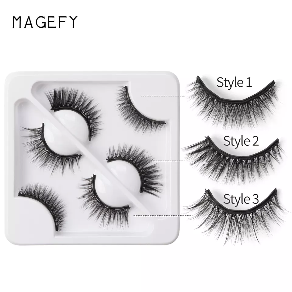 Maange Magefy 3 Pairs 3d Mink Natural False Eyelashes Mgy7151