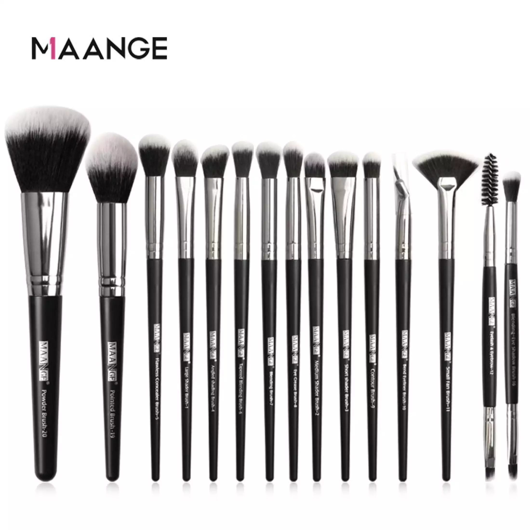 Maange Pro 15pcs Makeup Brushes Set Brush Powder Eyeshadow Make Up Brush With Bag Case