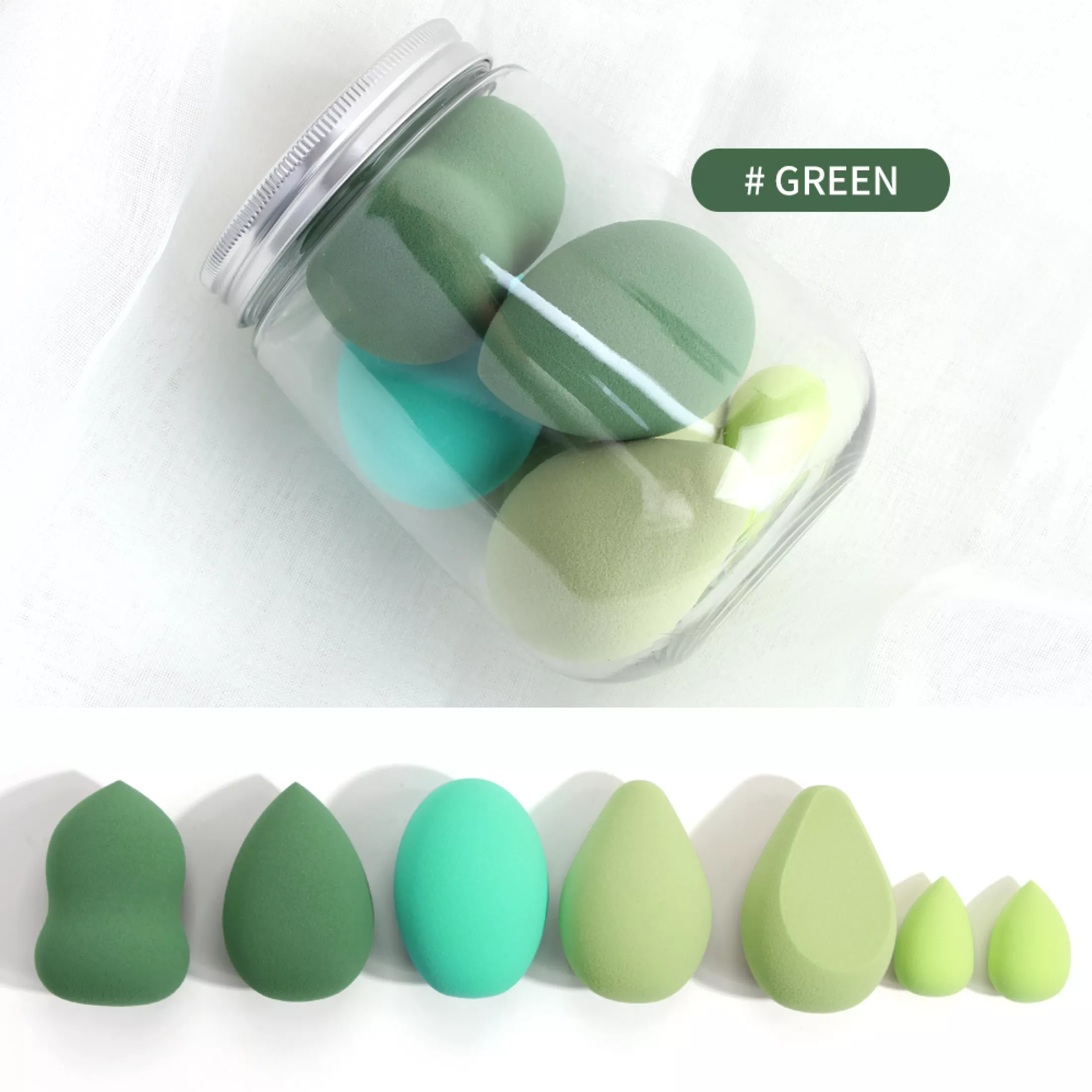 Maange Pro 7pcs Makeup Sponge Waterdrop Super Soft Cosmetics Puff Blender For Powder Liquid Cream Foundation