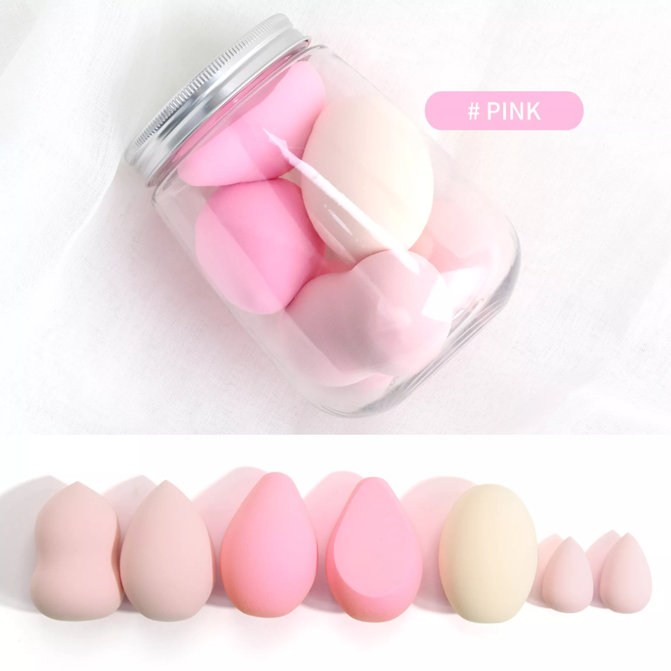 Maange Pro 7pcs Makeup Sponge Waterdrop Super Soft Cosmetics Puff Blender For Powder Liquid Cream Foundation
