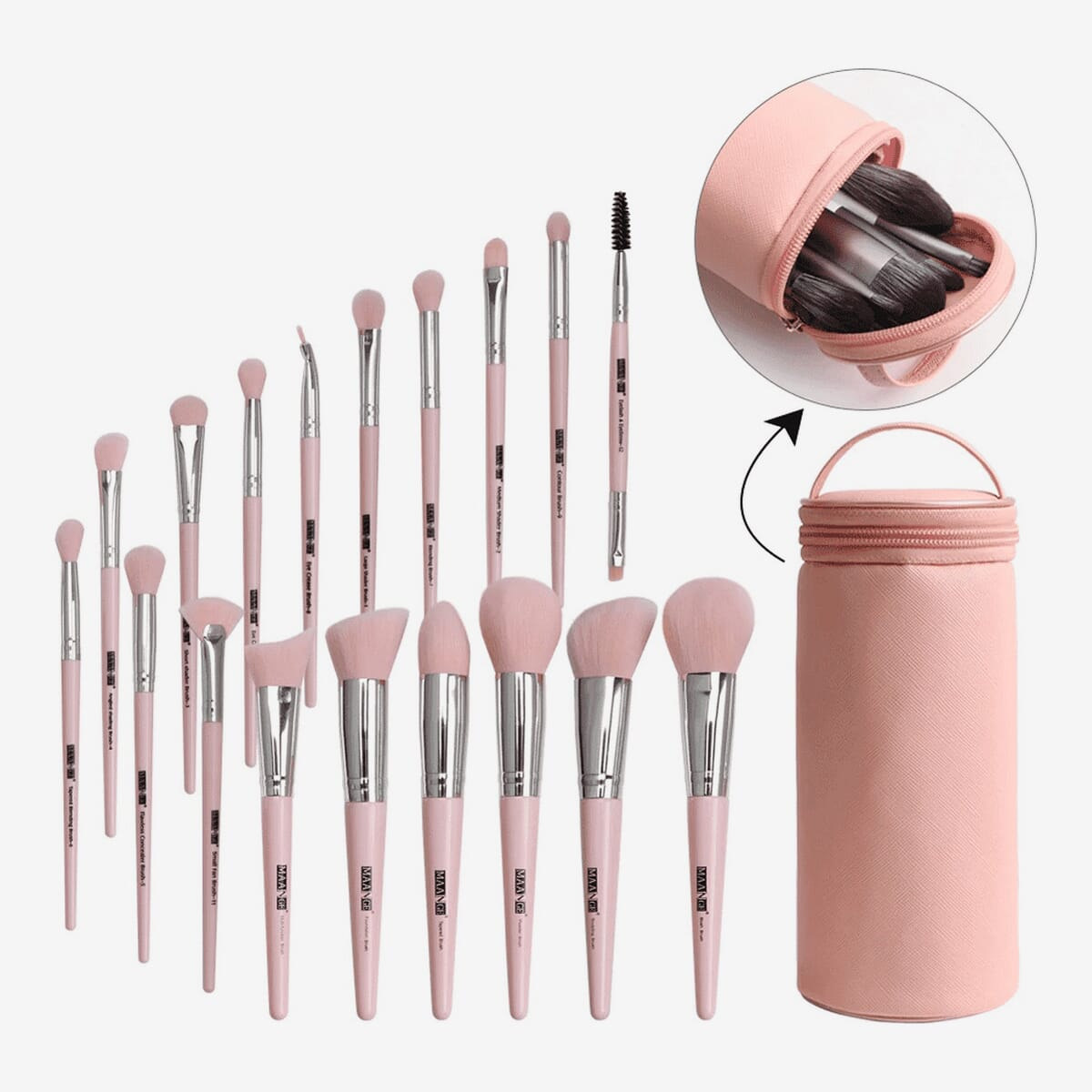 MAANGE 18Pcs Professional Makeup Brushes Set With Case Mag 5810F