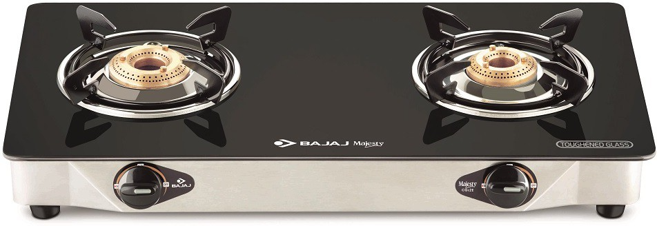 Bajaj Gas Stove- 450135 Majesty CGX 2 Eco 2B SS 2 Burner SS Gas Burner in Black Color Manual