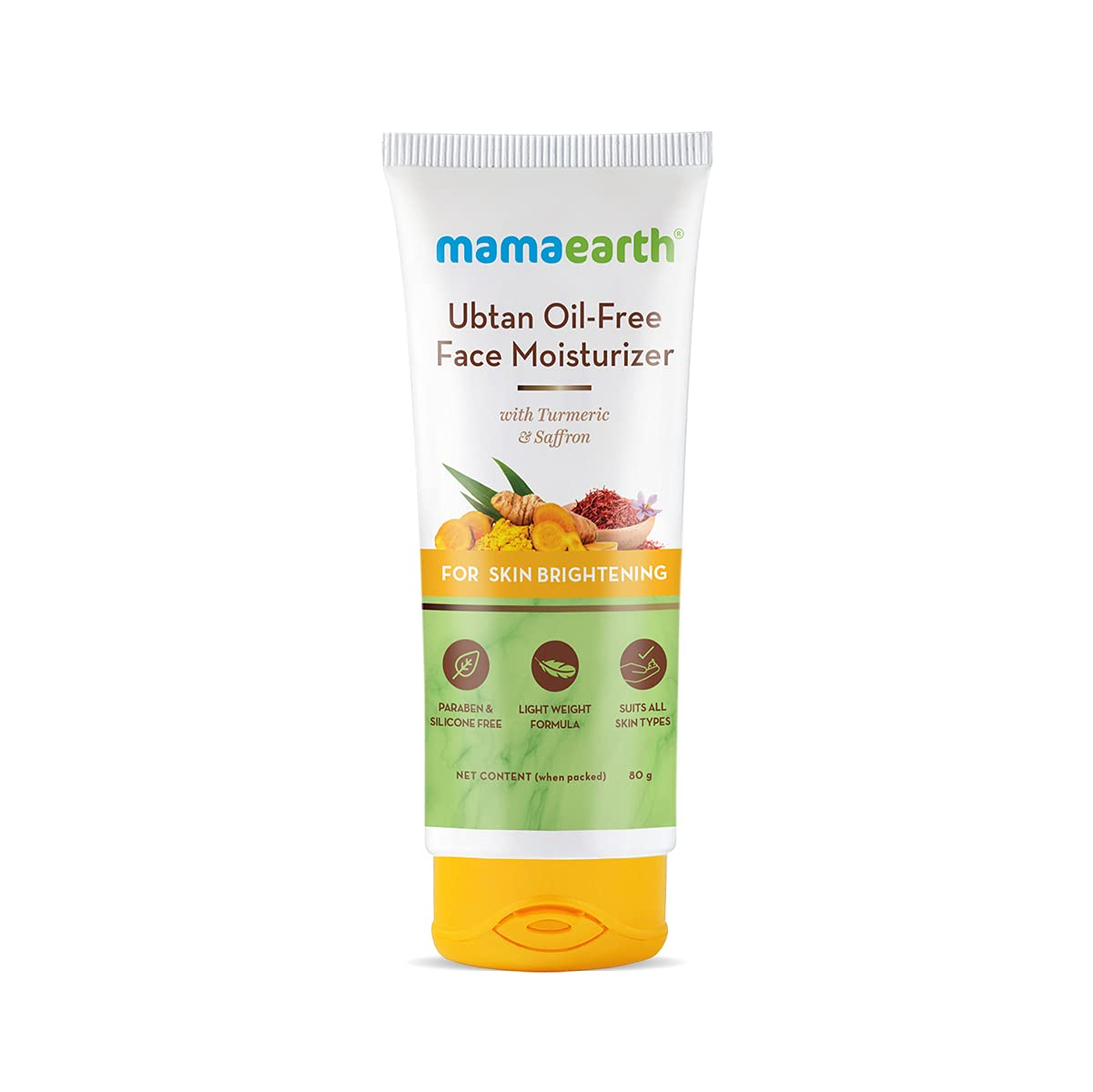 MamaEarth Ubtan Oil Free Face Moisturizer with Turmeric & Saffron for Skin Brightening 80ml