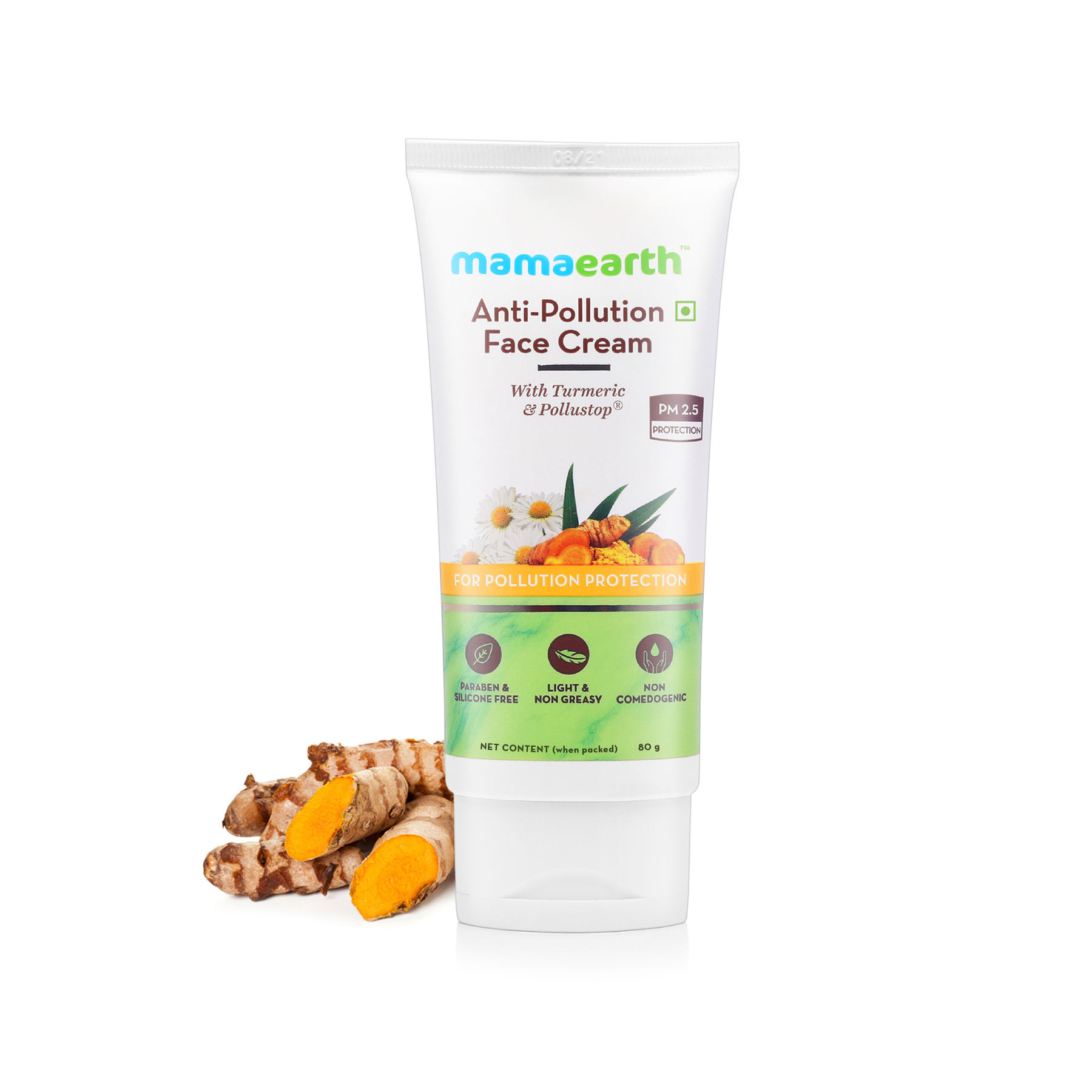 Mamaearth Anti-Pollution Daily Face Cream for Dry & Oily Skin with Turmeric & Pollustop® For a Bright Glowing Skin 80ml