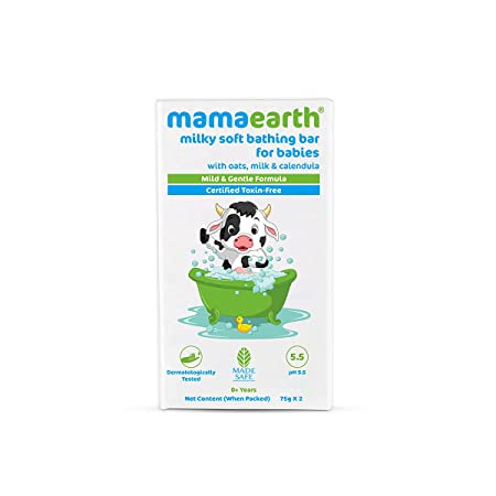 Mamaearth Milky Soft Bathing Bar for Babies with Oats, Milk & Calendula – 75g