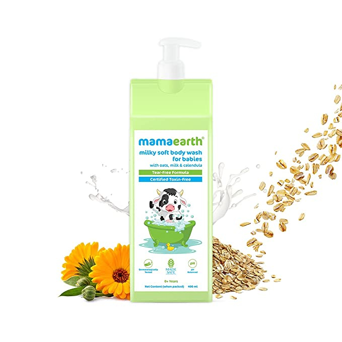 Mamaearth Milky Soft Body Wash for Babies with Oats, Milk and Calendula 400 ml