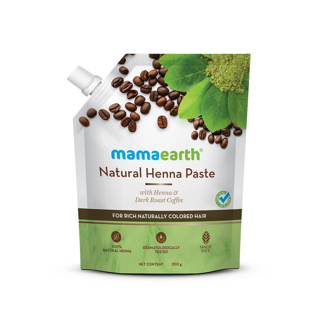 Mamaearth Natural Henna Paste, Ready to Apply, with Henna & Dark Roasted Coffee for Rich Naturally Colored Hair - 200 g
