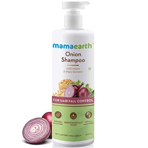 Mamaearth Onion Hair Fall Shampoo for Hair Growth & Hair Fall Control, with Onion Oil & Plant Keratin 400ml