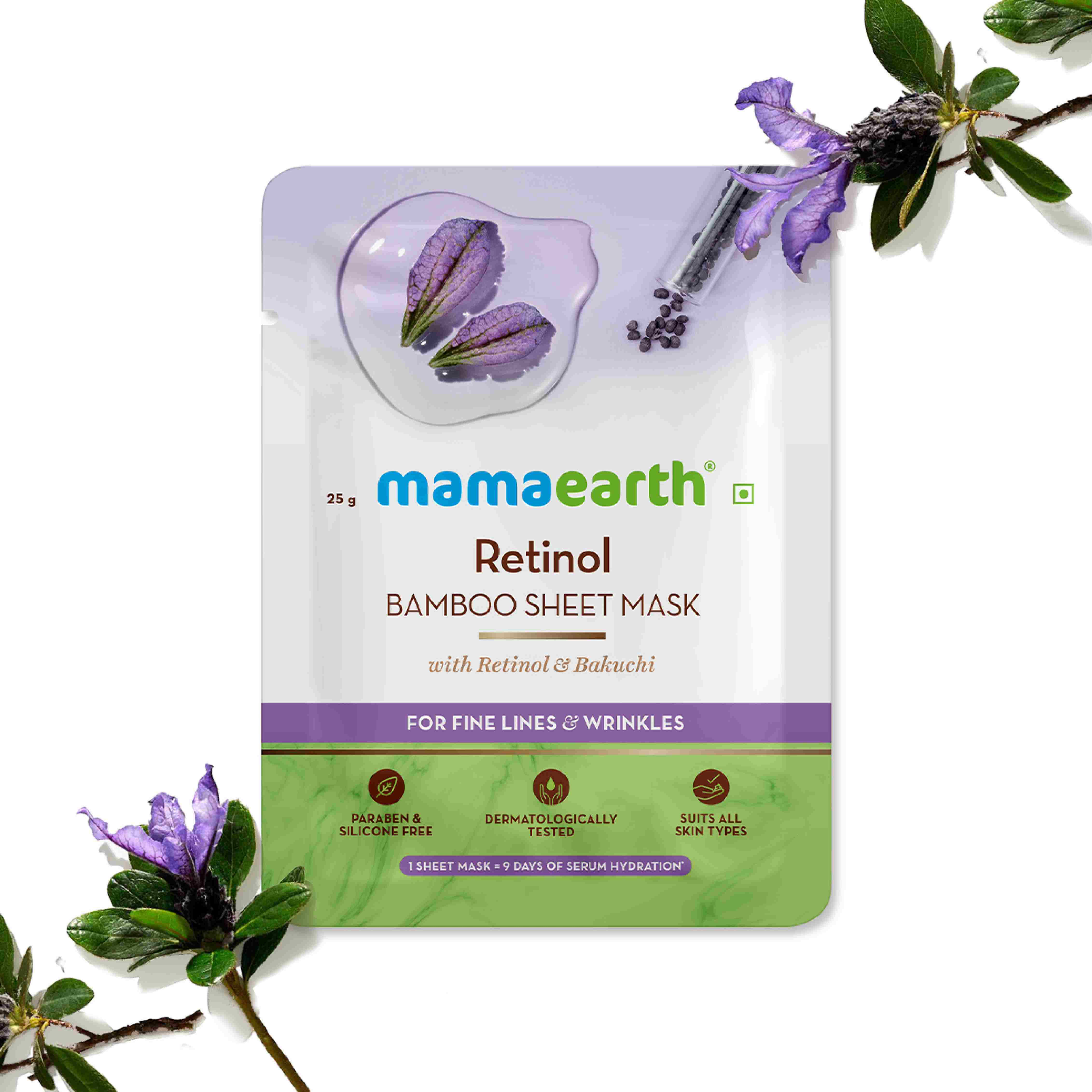 Mamaearth Retinol Bamboo Sheet Mask 25g