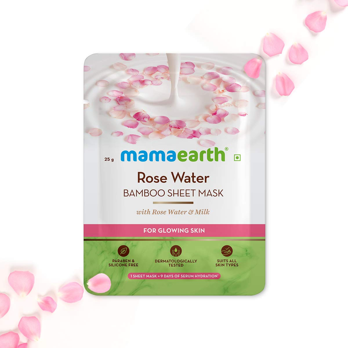 Mamaearth Rose Water Bamboo Sheet Mask-25G