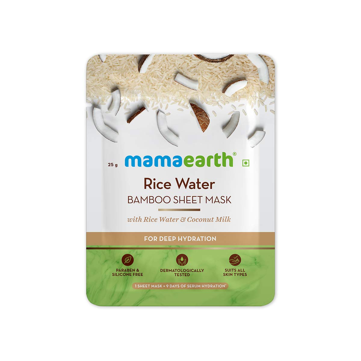 Mamaearth  Rice Water Bamboo Sheet Mask-25G