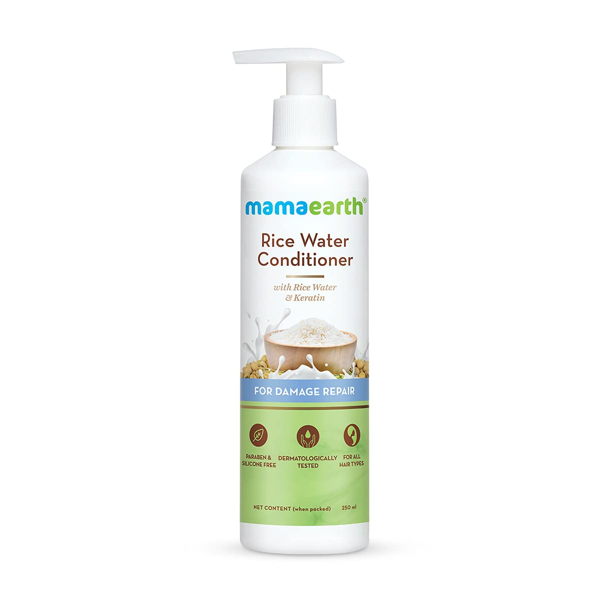 Mamaearth Rice Water Conditioner with Rice Water & Keratin for Damaged, Dry and Frizzy Hair - 250 ml