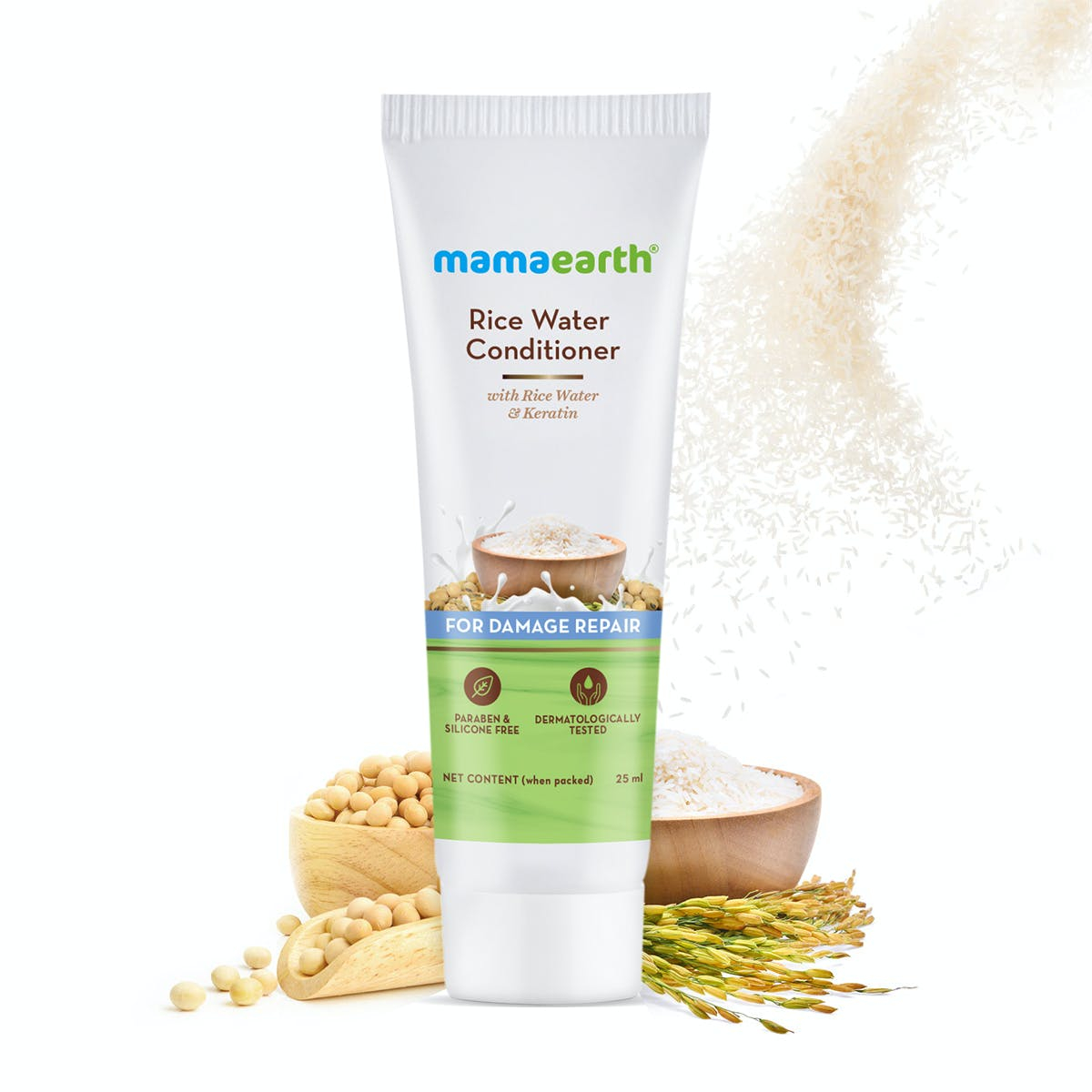 Mamaearth Rice Water Conditioner with Rice Water and Keratin for Damaged, Dry and Frizzy Hair - 25 ml