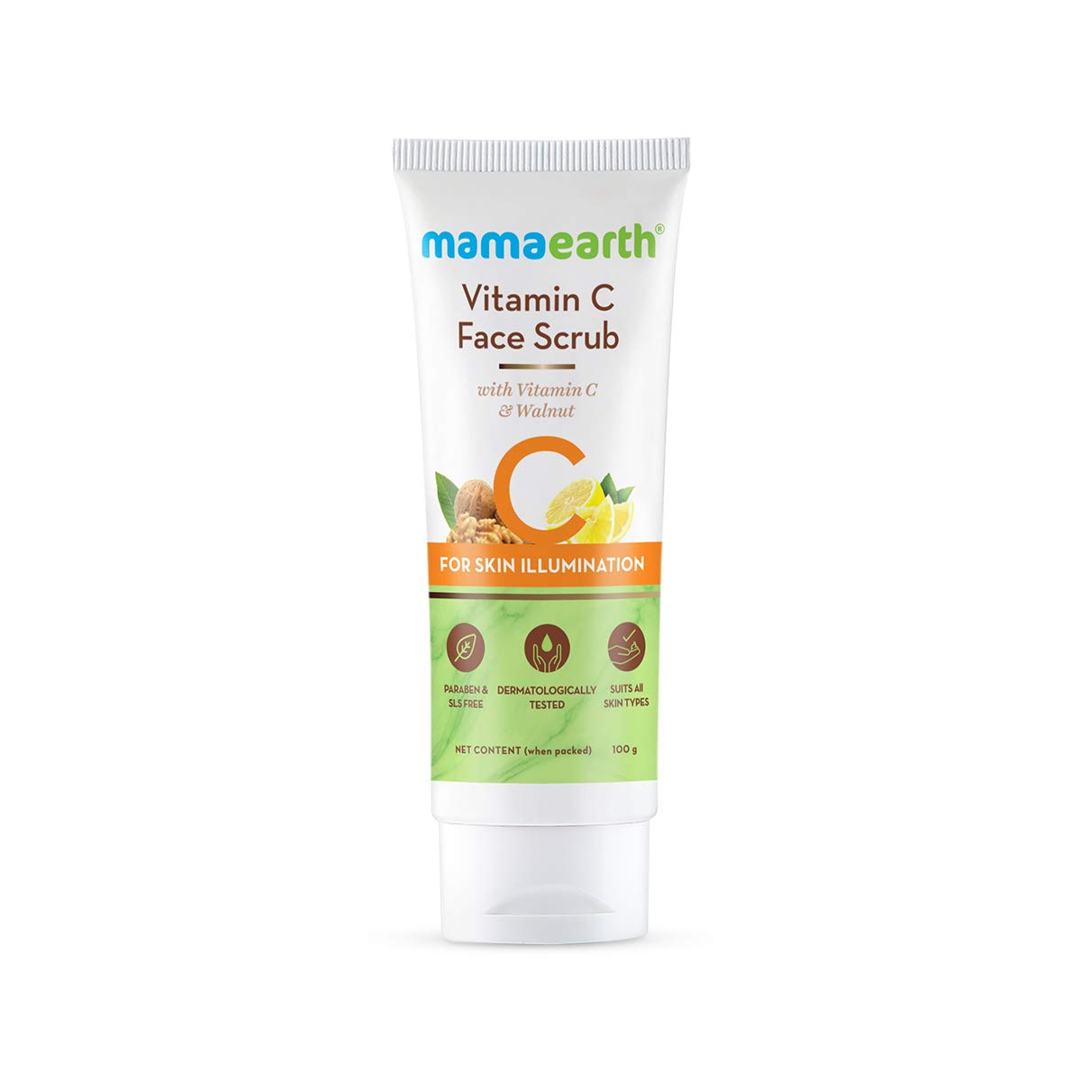 Mamaearth Vitamin C Face Scrub for Glowing Skin, With Vitamin C and Walnut For Skin Illumination – 100 g