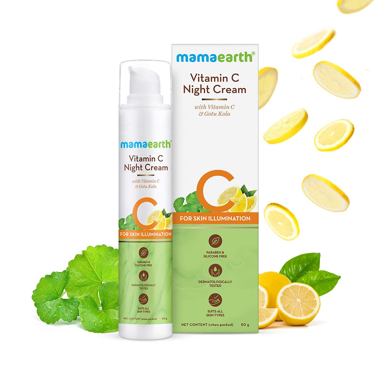 Mamaearth Vitamin C Night Cream For Women with Vitamin C & Gotu Kola for Skin Illumination 50g