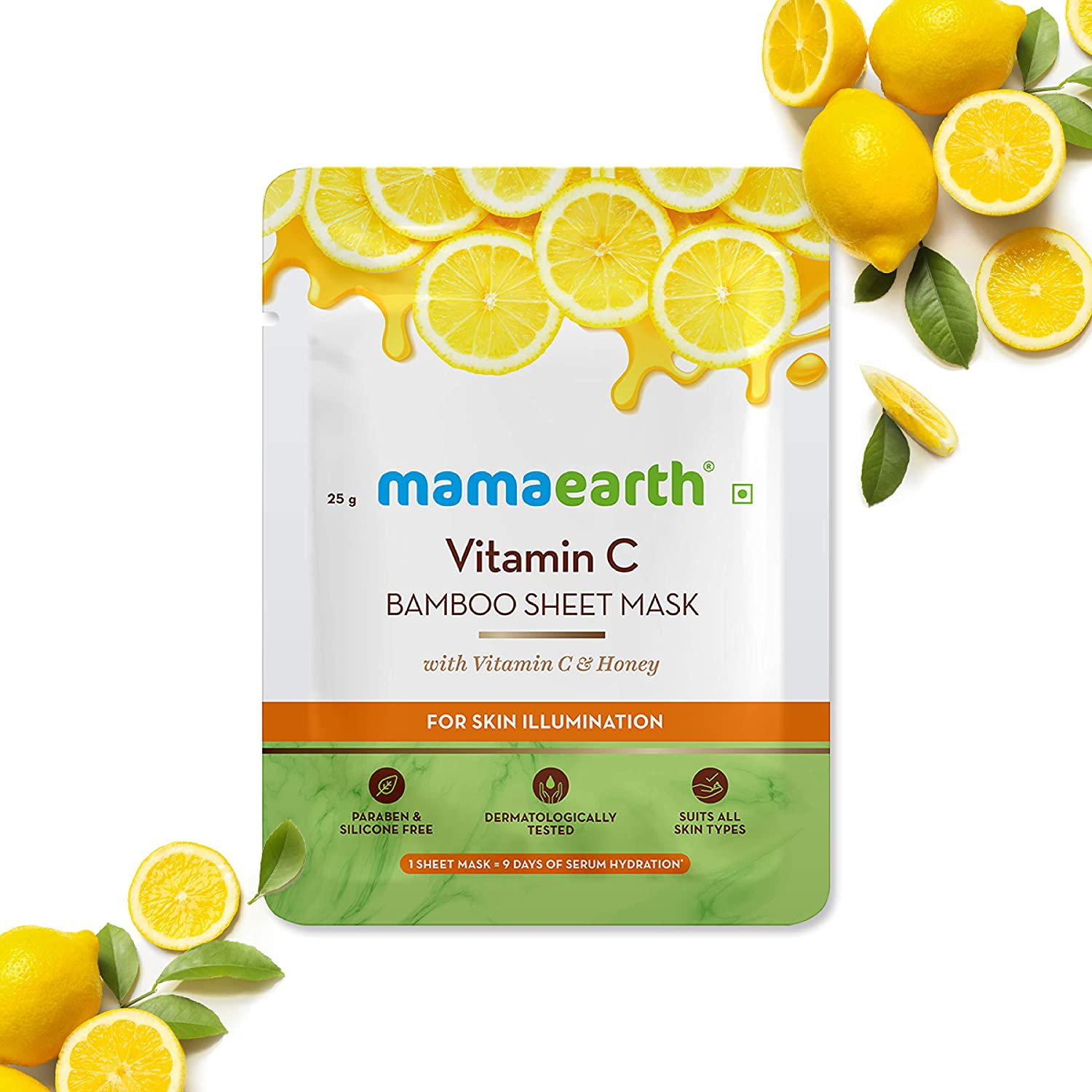 Mamaearth  Vitamin C Bamboo Sheet Mask-25G